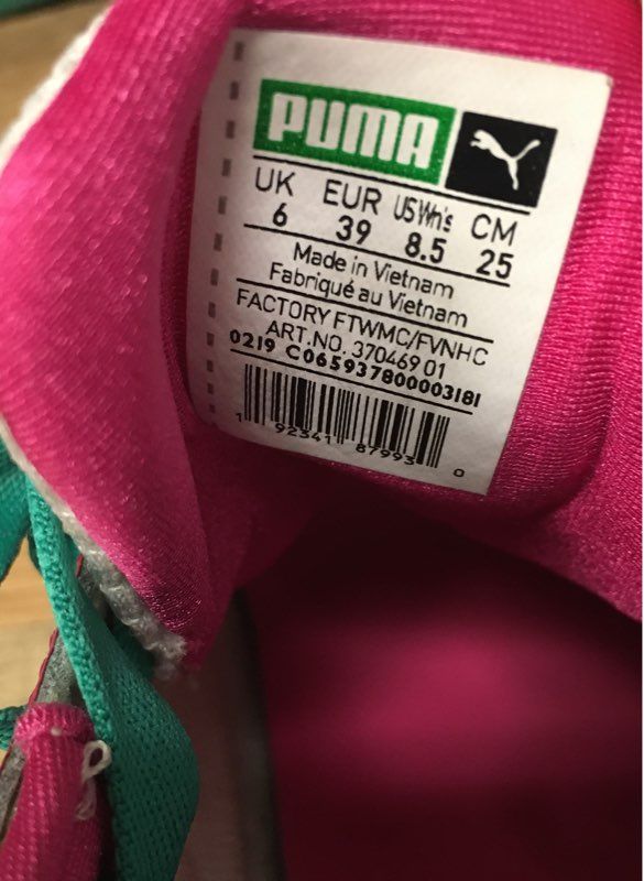 Puma Nova 90s Bloc White Pink Teal Lime Green Women's Sneakers Size 8.5