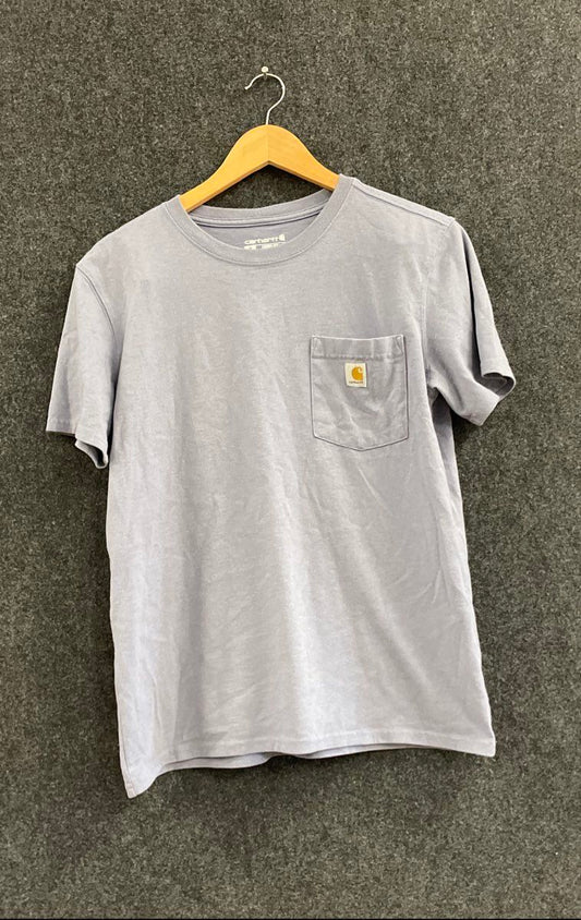 Carhartt Women's Periwinkle Loose Fit Pocket Short Sleeve T-Shirt Sz M 8-10