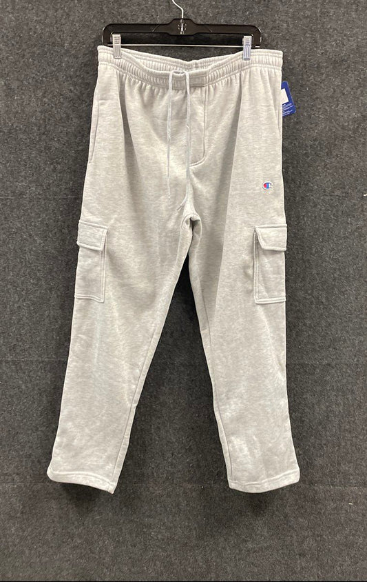 Champion Men's Heather Gray Cargo Sweatpants Fleece Lined Drawstring NWT Sz XL