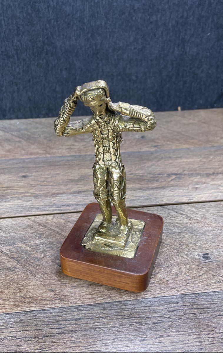 Lot Of 3 Vintage Styled Brass/Wooden Figurines