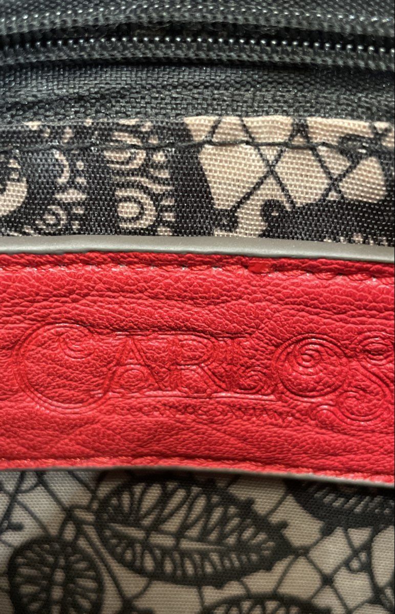 Carlos by Carlos Santana White Floral Leather Mini Crossbody Ring Handle Bag