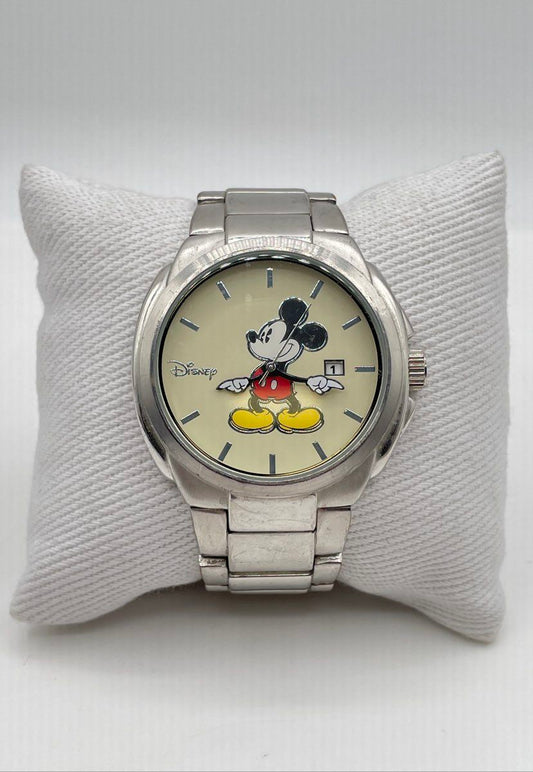 Disney Silver Tone Mickey Mouse Watch Model MK2085 *Not Working*