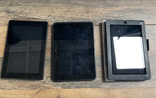Lot of 3 Assorted Amazon Fire & Kindle Fire Tablets Reset