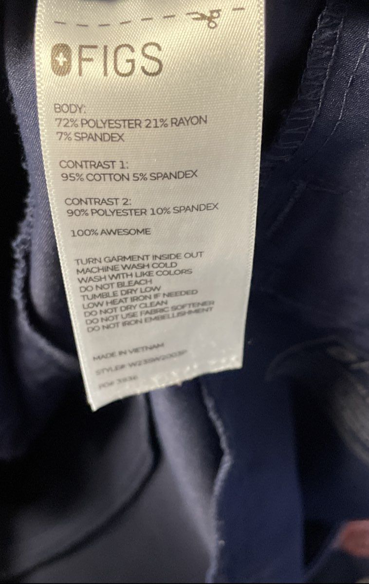 Figs Women's Navy Blue Technical Scrub Set XXL Top XXL Petite Jogger Bottoms
