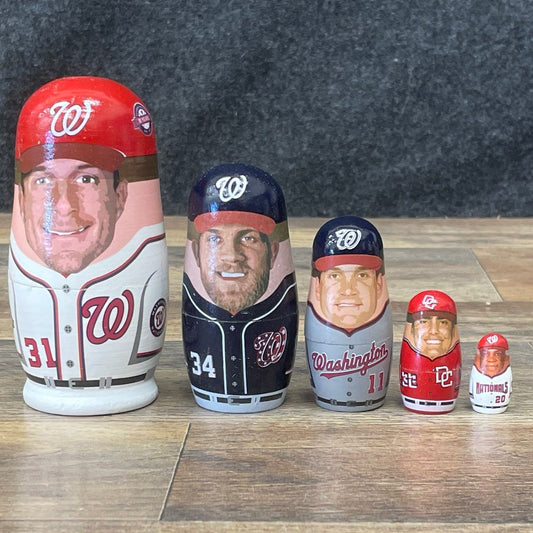 Washington Nationals Nesting Dolls Scherzer Harper Zimmerman 5pc Set MLB