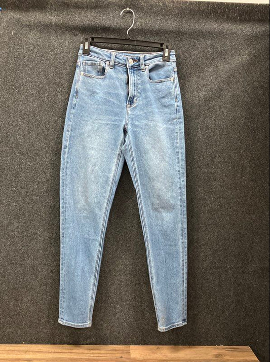 American Eagle Women's Light Wash High Rise Stretch Slim Leg Jeans Sz 00 Reg
