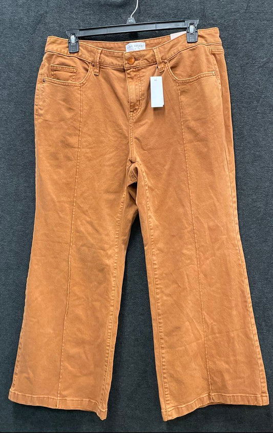 Lane Bryant Women's NWT Signature Fit Flare Jeans Rust Mid-Rise Cropped Sz 16P
