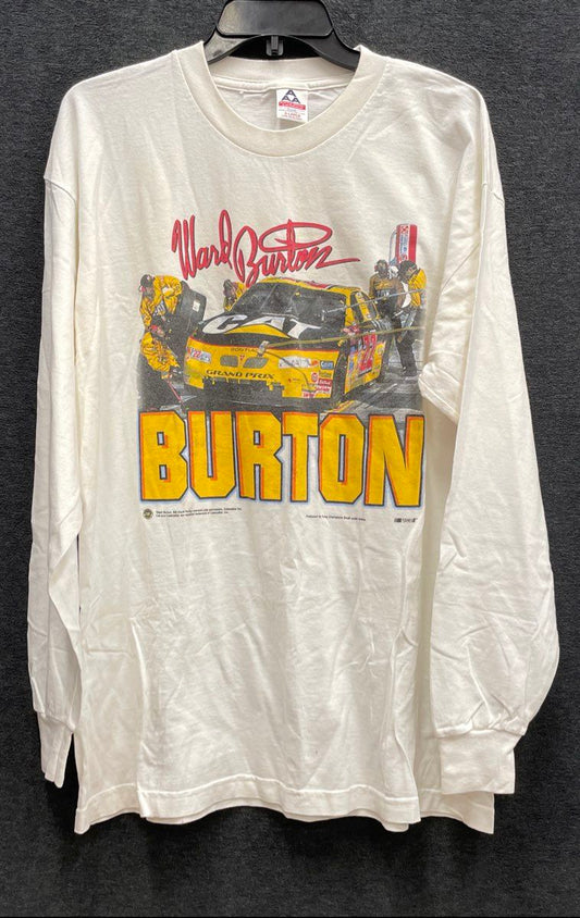Vintage Ward Burton NASCAR CAT Racing Long Sleeve T-Shirt Bill Davis Racing XL