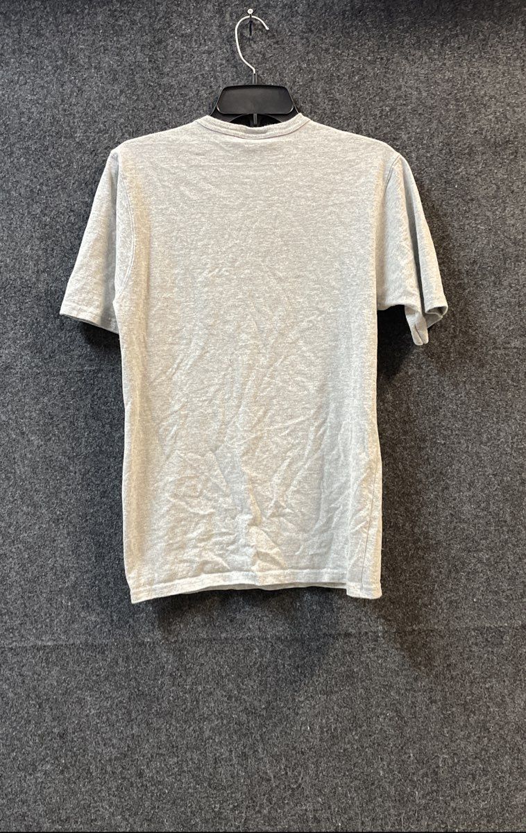 Champion Grey Flocked Velvet Logo Graphic T-Shirt Sz S
