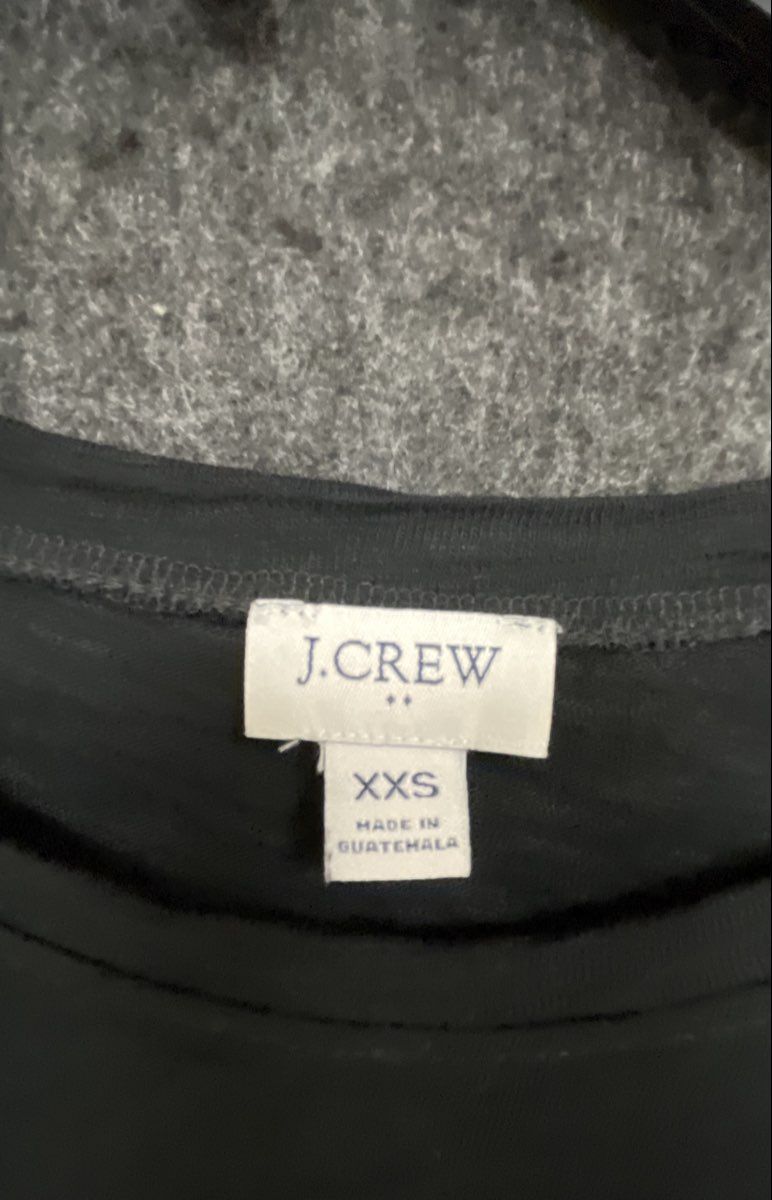 J. Crew Women's Black Slub Cotton Tie Waist Short Sleeve Mini Dress XXS