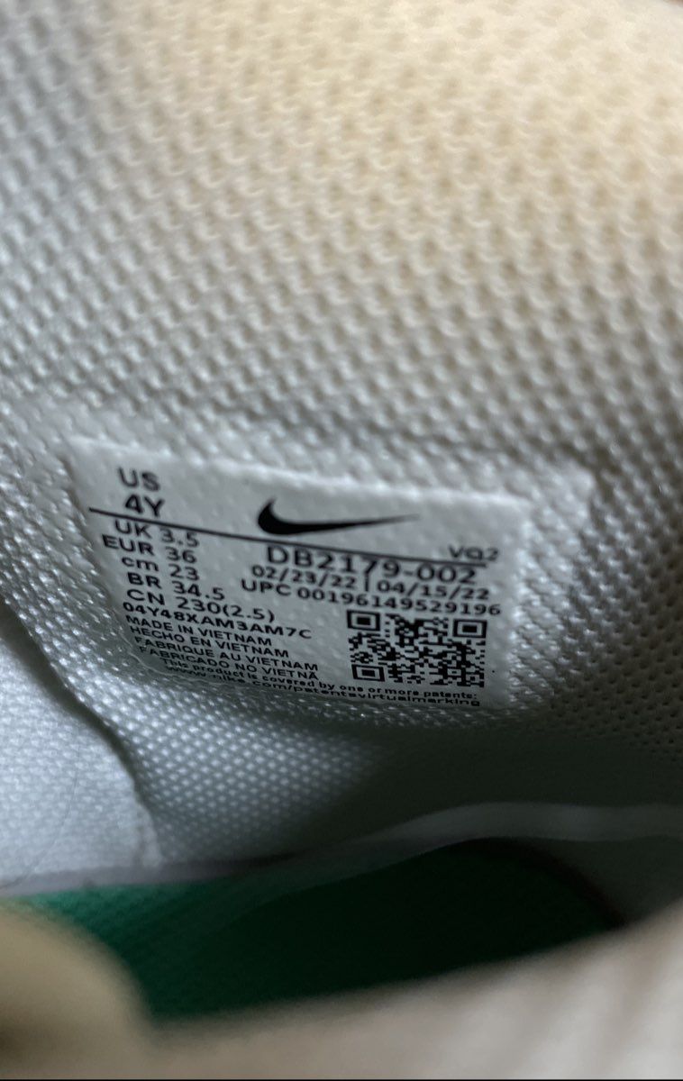 Nike Dunk High GS White Chlorophyll Green Sneakers Size 4Y