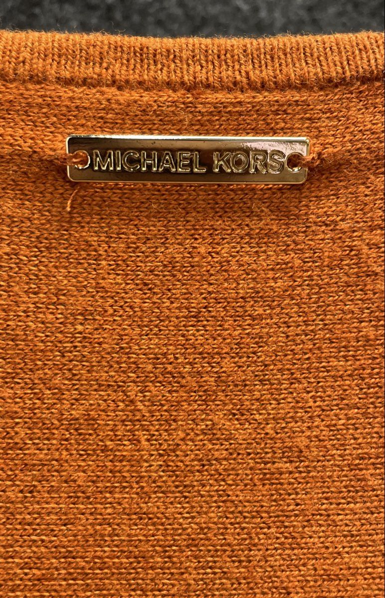 Michael Kors Women's Orange Scoop Neck Asymmetric Hem Sweater Tunic Size M