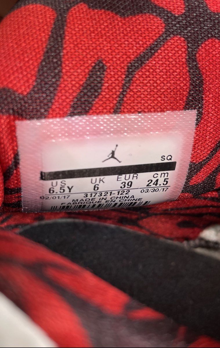 Nike Air Jordan Spizike White Cement Youth Basketball Sneakers Size 6.5Y