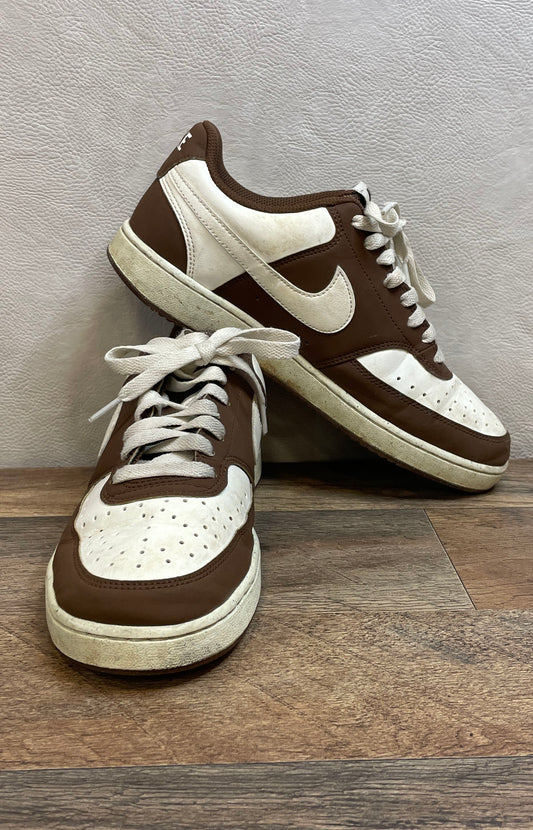 Nike Court Vision Low White Archaeo Brown Sneakers Women's Size 9.5