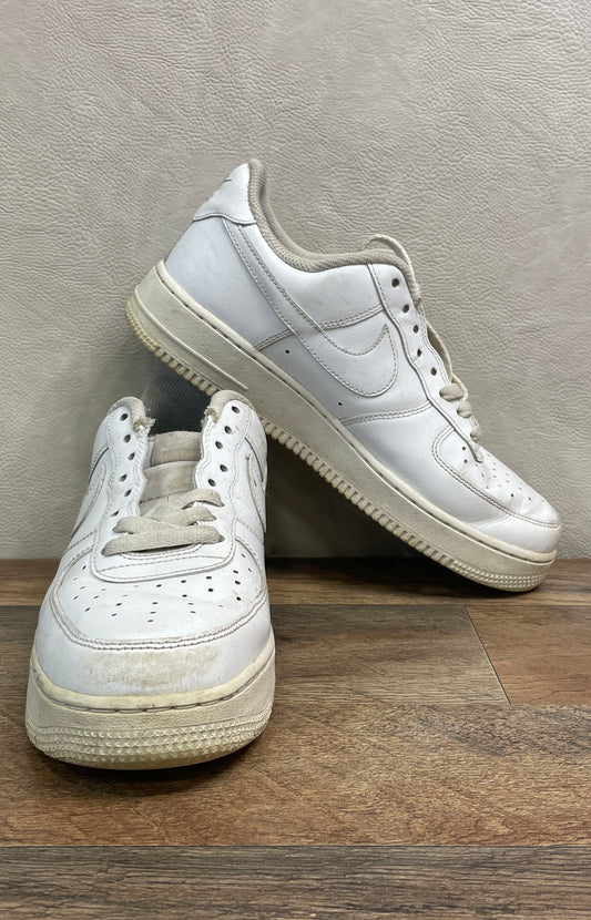 Nike Air Force 1 '07 Low Triple White Leather Sneakers Men's Size 8.5
