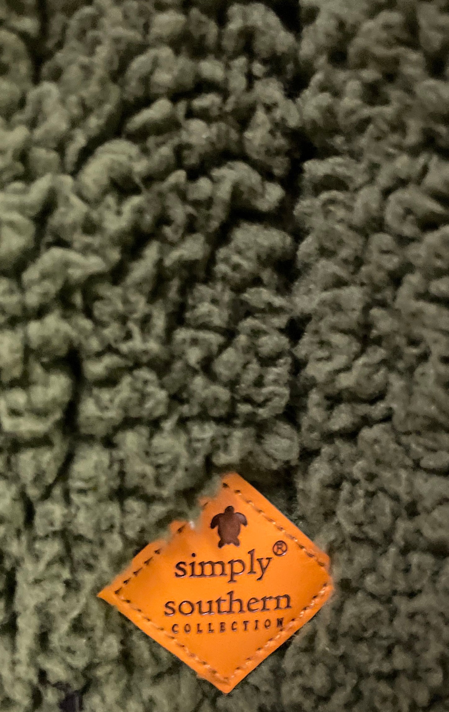Simply Southern Women's Sherpa Fleece Quarter Zip Pullover Green Jacket Sz XXL