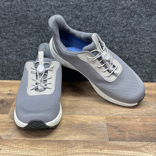 Dr. Comfort Finch Grey Mesh Bungee Lace Walking Sneakers Men's Size 10.5W