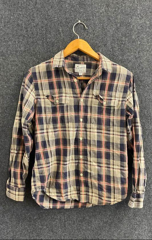 Lucky Brand Men's Plaid Flannel Button Up Shirt Multicolor Western Sz M