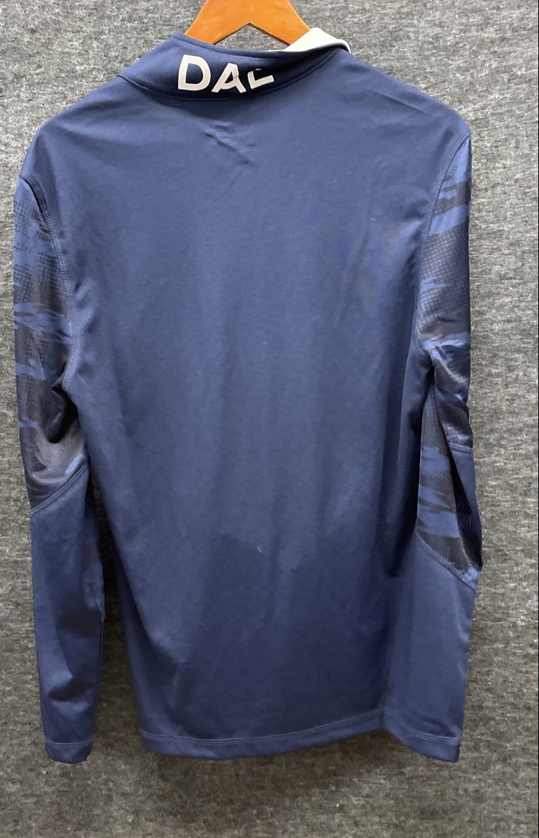Fanatics Men's Dallas Cowboys NFL Quarter Zip Pullover Jacket Navy Blue Camo S