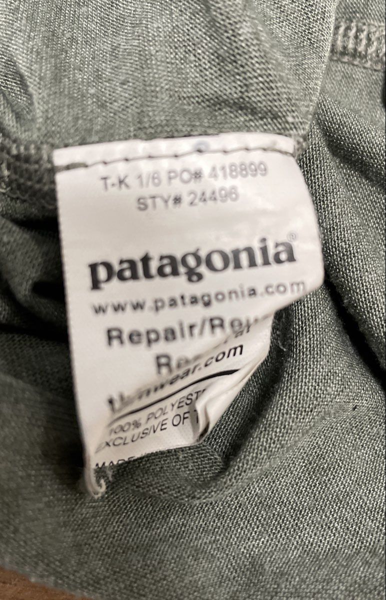 Patagonia Men's Capilene Cool Trail Shirt Sage Green Technical Sz L