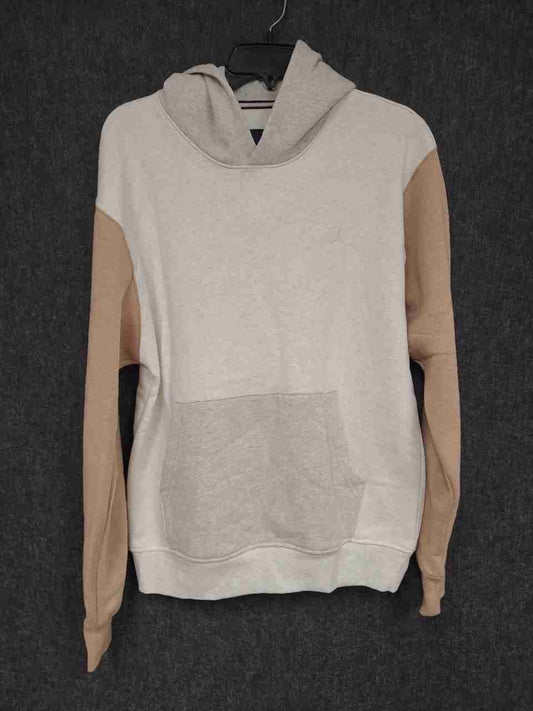 Jordan Men's Pullover Hoodie Cream Tan Gray Colorblock Jumpman Logo Sz XS