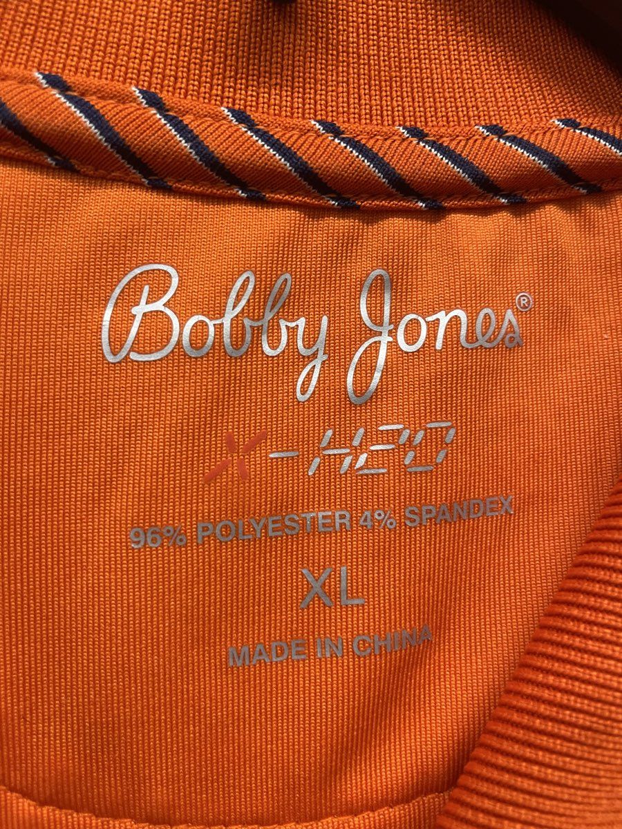 Bobby Jones Men's X-H2O Polo Shirt Orange Striped Performance Golf Sz XL