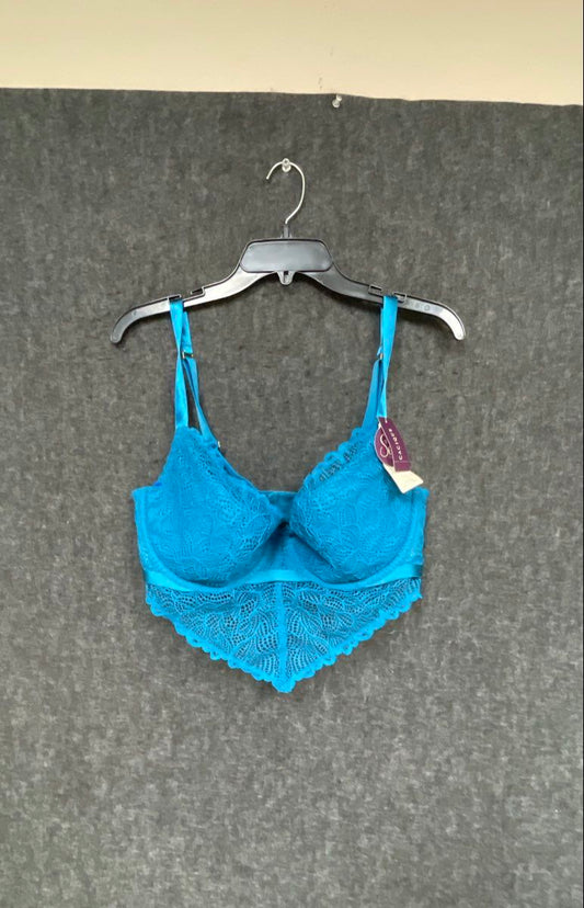 Cacique Women's Seriously Sexy French Balconette Lace Bra Blue Sz 36DDD NWT