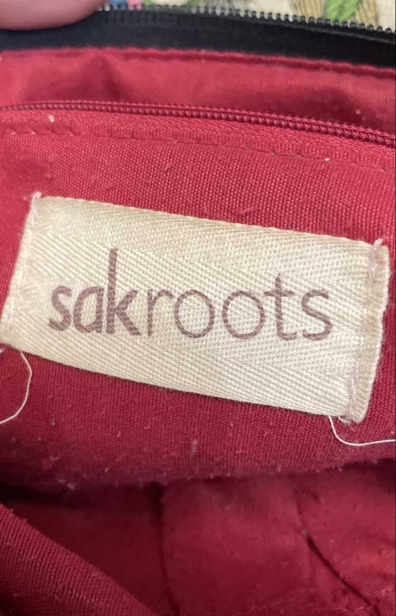 Sakroots Tan Nature Bird Print Canvas Crossbody Bag Peace Nature Patches