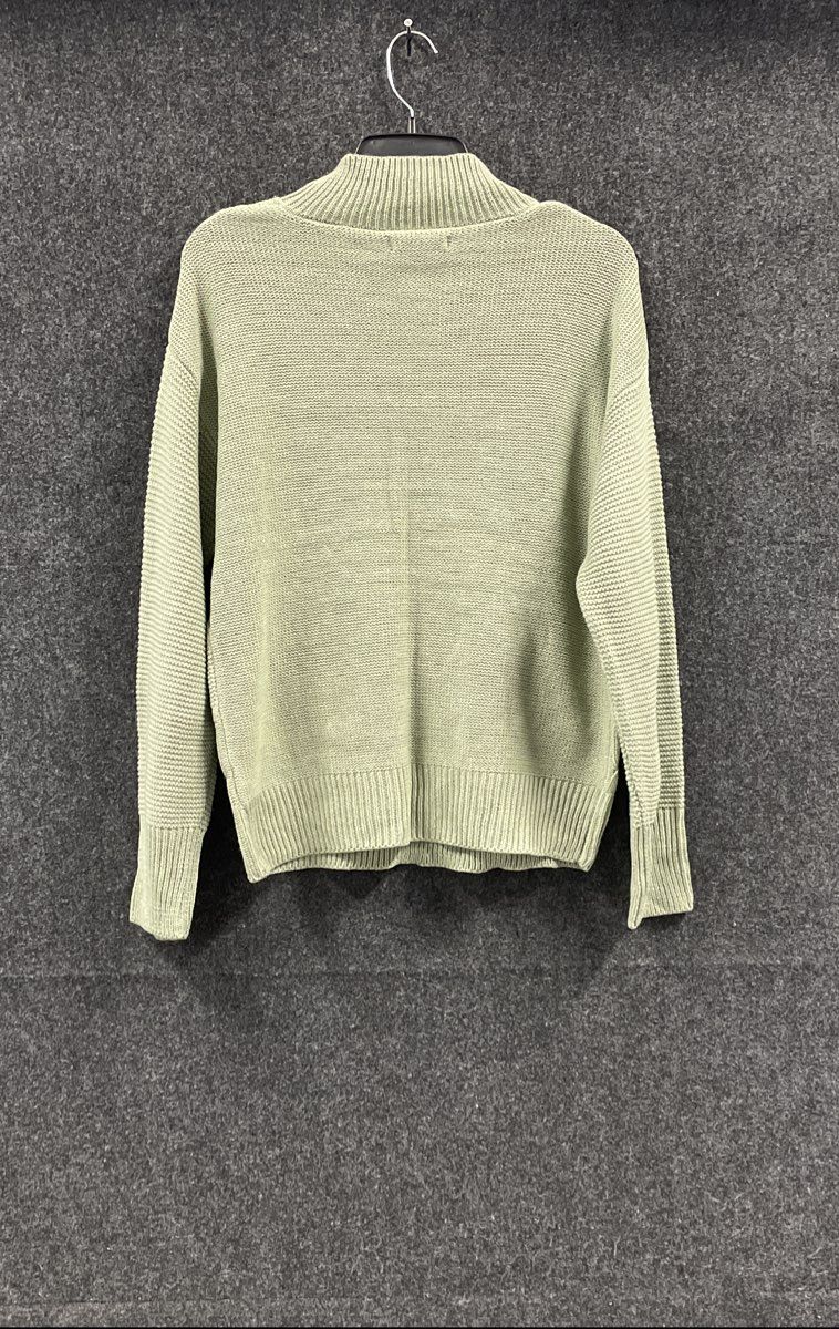 Steve Madden Women's Sage Green Cutout High Neck Cable Knit Sweater Sz M NWT
