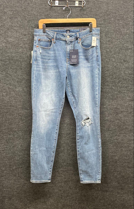 GAP Women's Light Wash Distressed High Rise Skinny Jeans Sz 32 NWT
