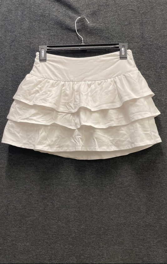 Hollister Women's White Tiered Ruffle Skort Mini Skirt NWT Sz S