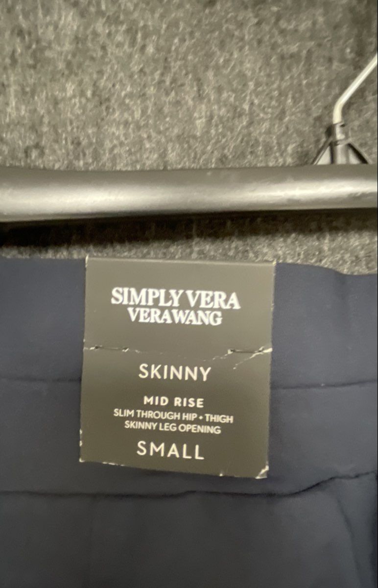 Simply Vera Vera Wang Women's Navy Blue Skinny Mid Rise Ultra Stretch Pants Sz S