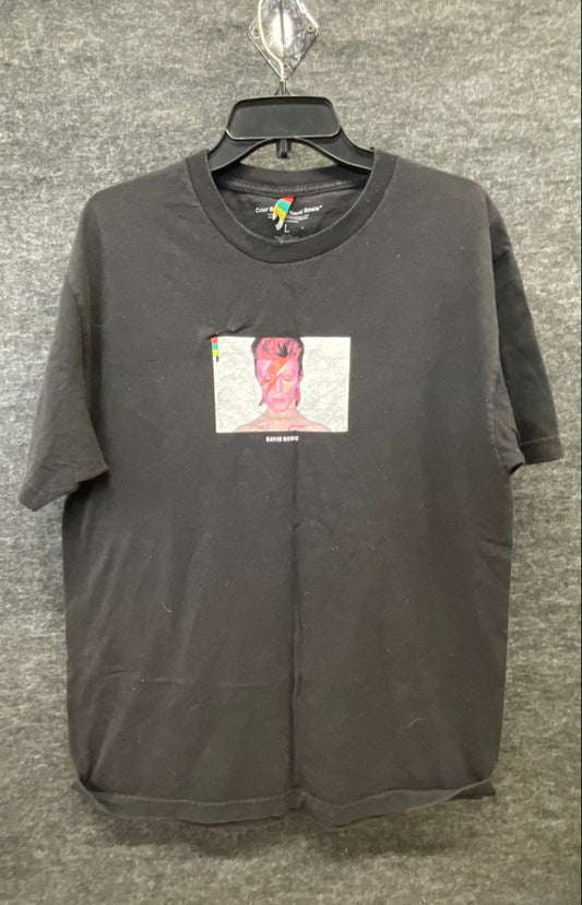 Color Bars x David Bowie Aladdin Sane Graphic T-Shirt 2019 Black Sz L