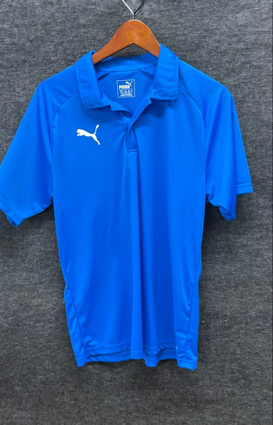 Puma Men's Blue Short Sleeve Performance Sideline Polo Shirt Size M