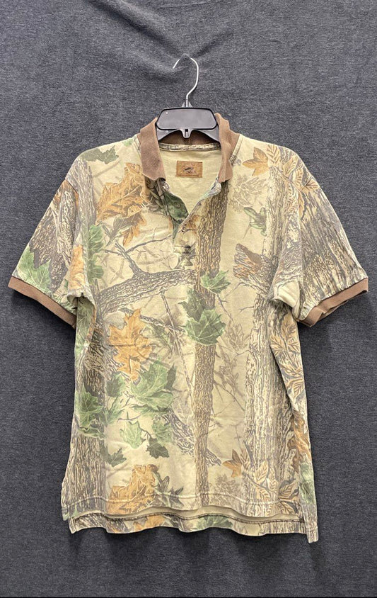Vintage 90s Duxbak Men's Realtree Camo Short Sleeve Polo Shirt