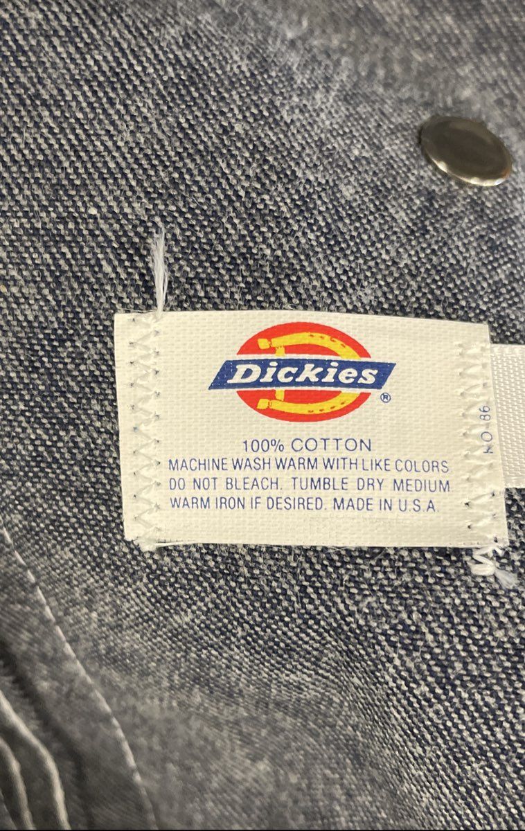 Vintage 90s Dickies Men's Indigo Blue Cotton Bib Overalls Made in USA 42x32