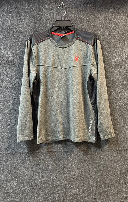 Spyder Men's Grey ProWeb Performance Long Sleeve Active Shirt Sz M