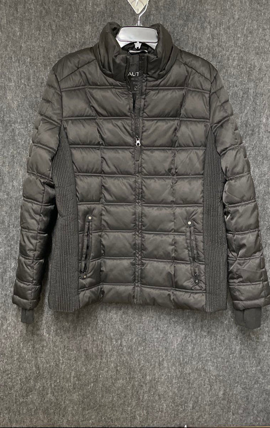 Nautica Women's Black Quilted Puffer Jacket Water Resistant Ribbed Sz XL