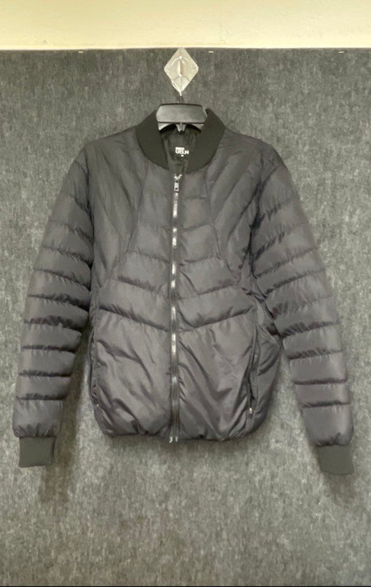 Max UR3_N Men's Black Quilted Puffer Bomber Jacket Lightweight Zip Up Sz M