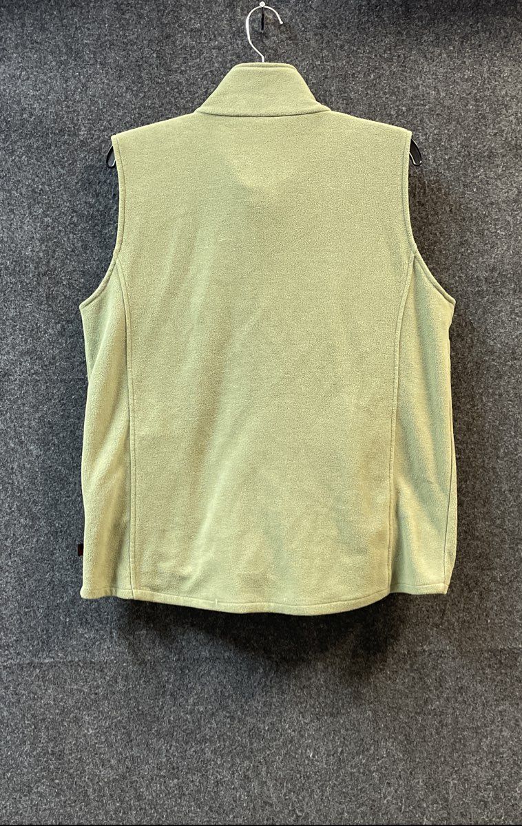 Woolrich Women's Sage Green Full Zip Fleece Vest Mock Neck Sleeveless Sz L