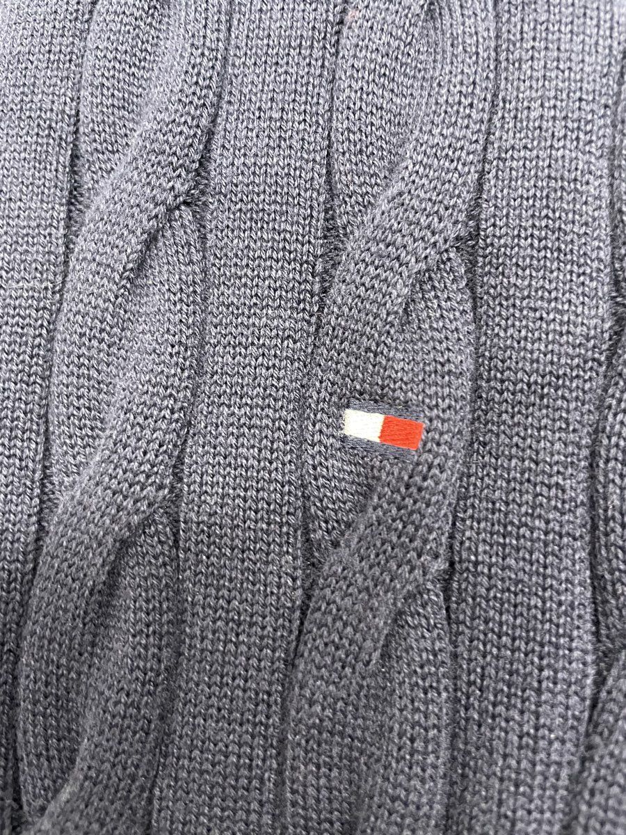 Tommy Hilfiger Men's Quarter Zip Cable Knit Pullover Sweater Gray Sz XXL
