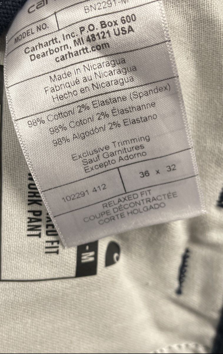 Carhartt Men's Rugged Flex Relaxed Fit Canvas Work Pants Navy Blue 36x32 NWT