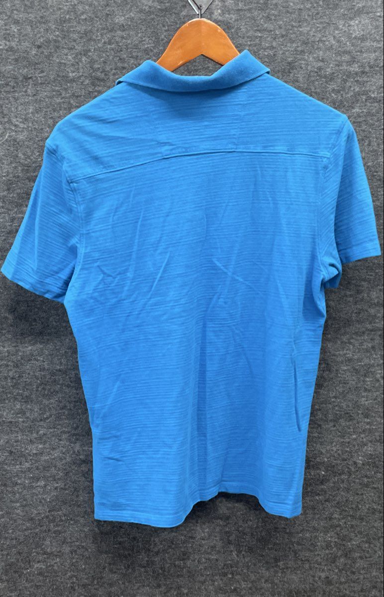 Calvin Klein Men's Blue Slub Texture Zip Pocket Polo Shirt Sz M