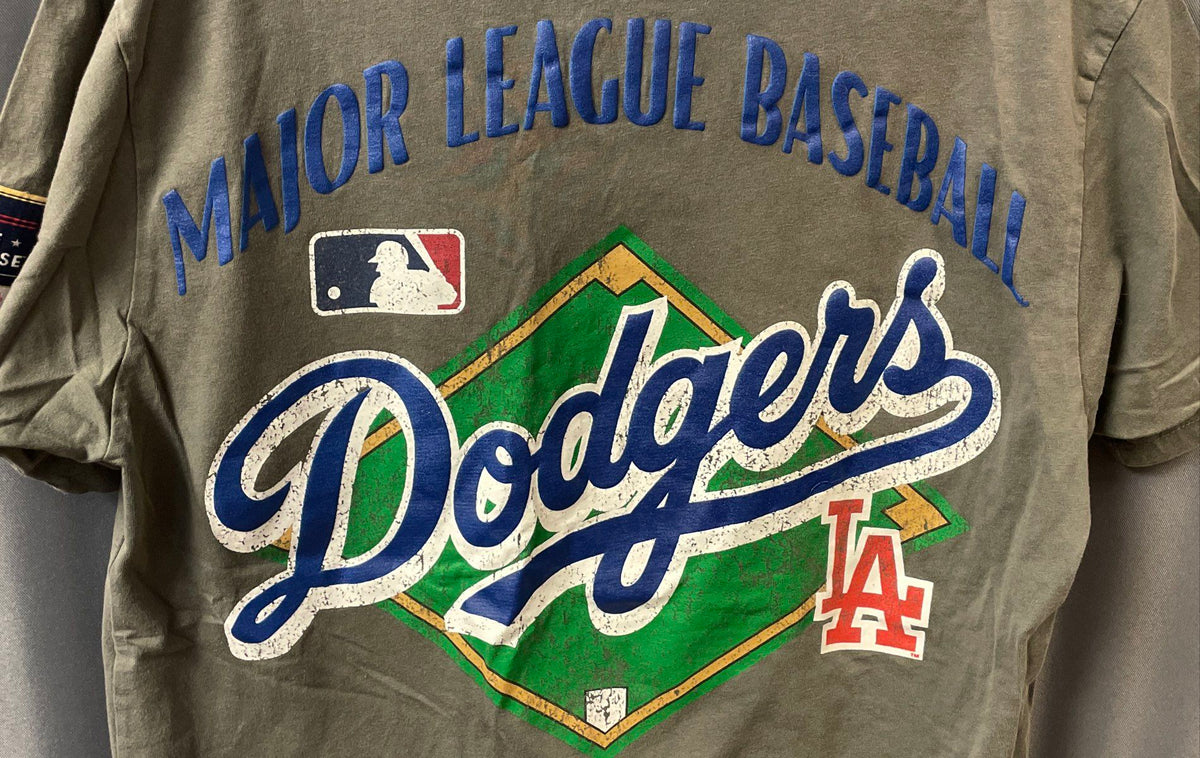 Mitchell & Ness LA Dodgers MLB Graphic T-Shirt Double Sided Gray Sz M
