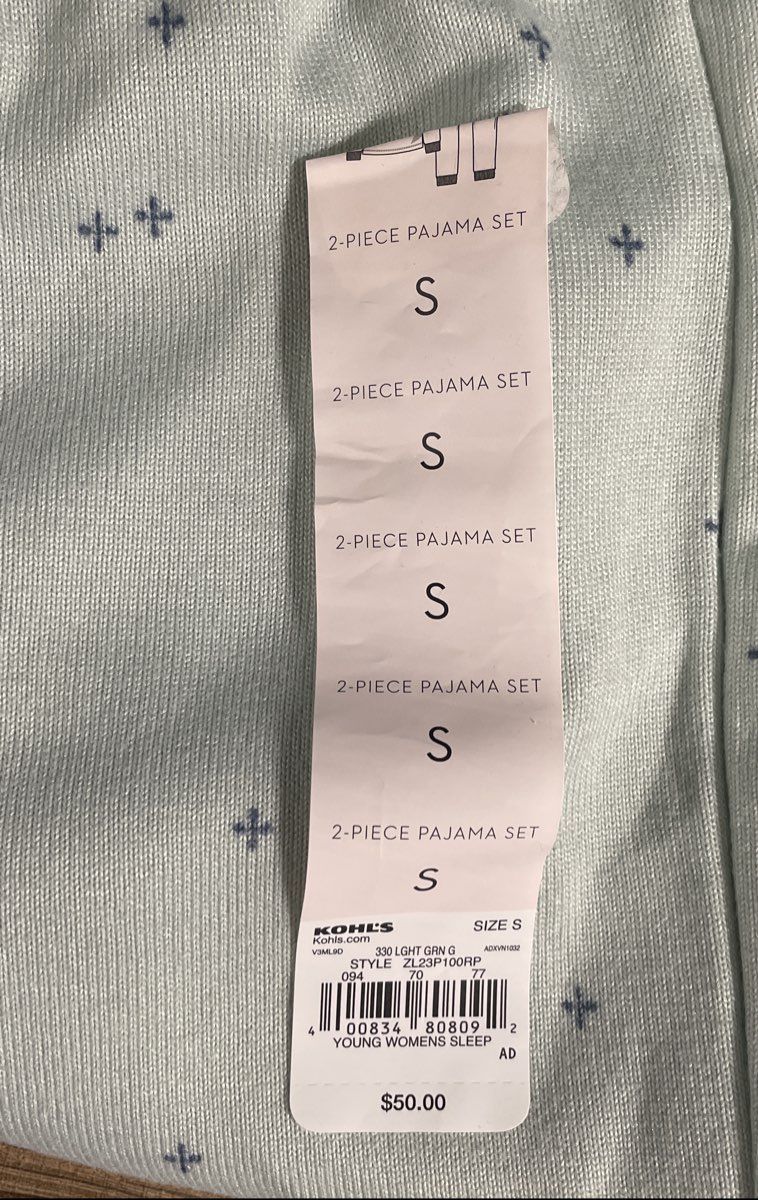 Lauren Conrad Women's Pajama Set Mint Green Sweet Dreams Graphic Sz S NWT