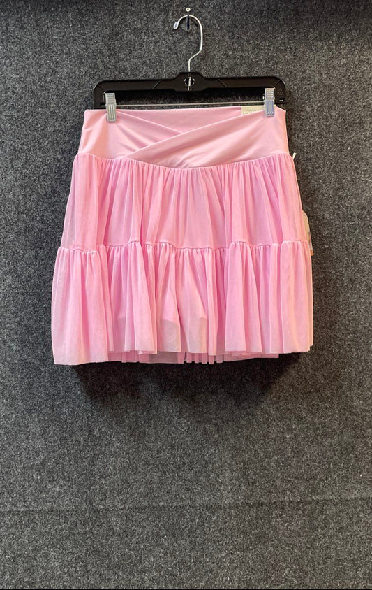 Blogilates Women's Pink Tiered Tulle Ballerina Skort Crossover Waist NWT XL