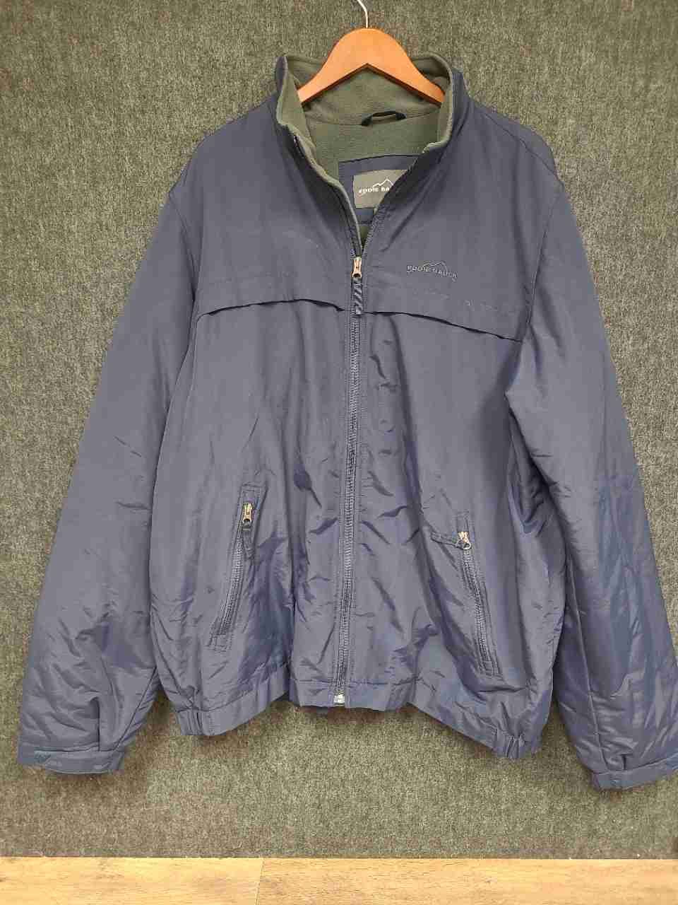 Eddie Bauer Men's Jacket Navy Blue Thermore Insulated Full Zip Sz XXLT
