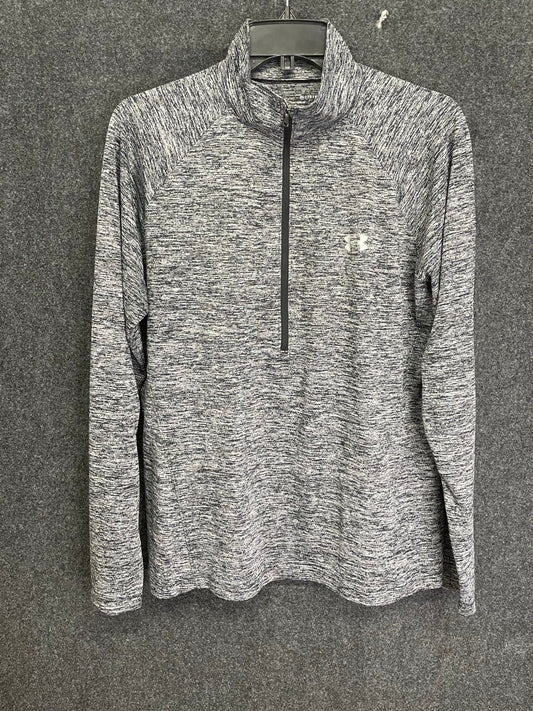 Under Armour Men's Gray Black Space Dye HeatGear 1/4 Zip Pullover Shirt Sz XL