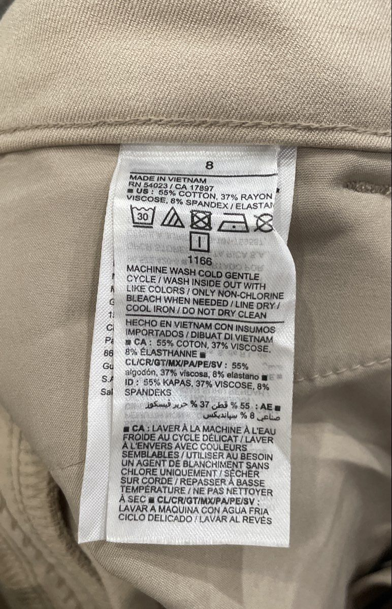 Old Navy Women's Khaki High-Rise Pixie Pants Secret-Smooth Pockets Sz 8