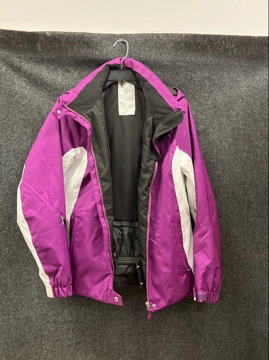 Descente Women's Purple White Insulated Hooded Ski Snowboard Jacket Size 10